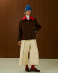 Contrast Collar Piped Cotton Jacket