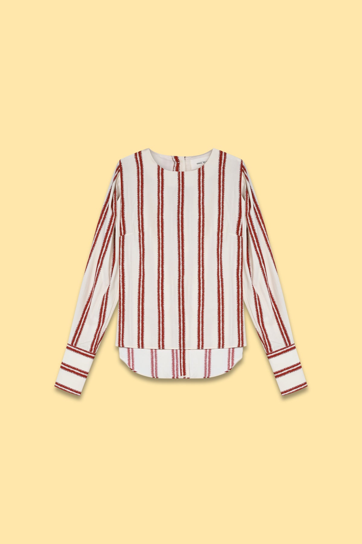 Cotton Round Neck Blouse With Back Button