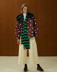 Piped Wide Leg Cotton Pants