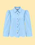 Scalloped Hem Cotton Shirt