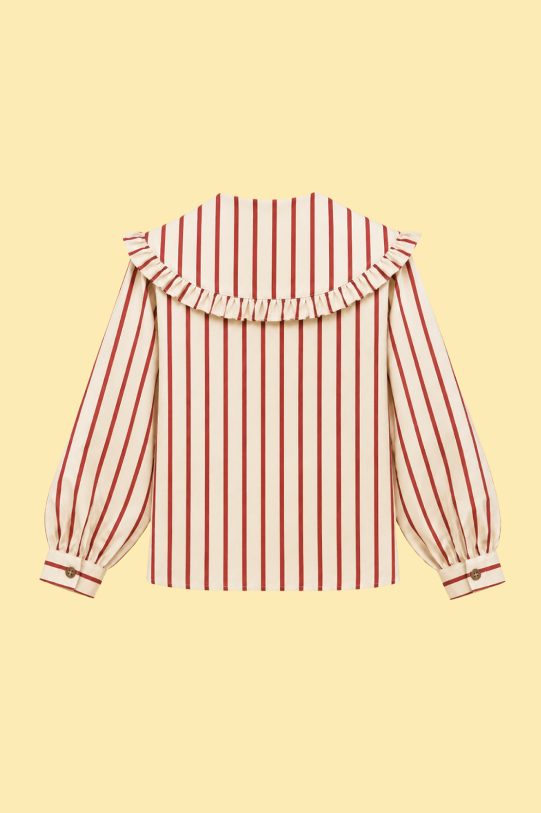 Ruffle Collar Striped Blouse