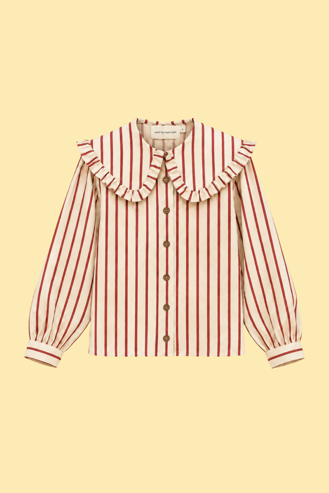 Ruffle Collar Striped Blouse