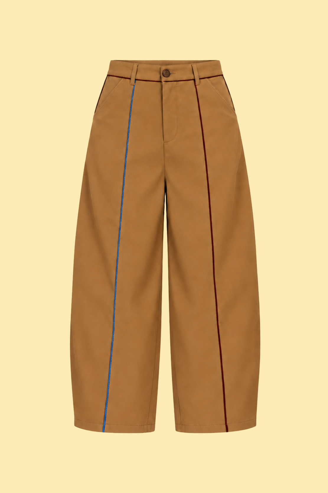 Piped Barrel Leg Pants