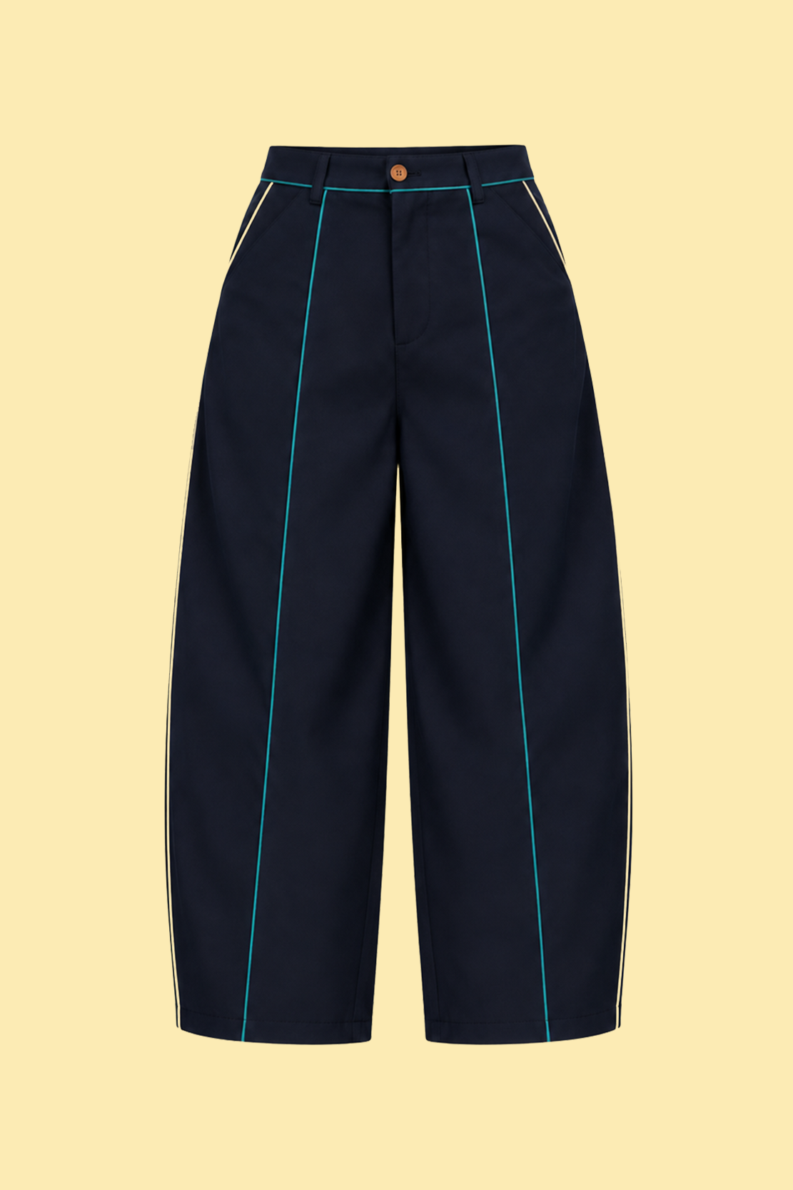 Piped Barrel Leg Pants