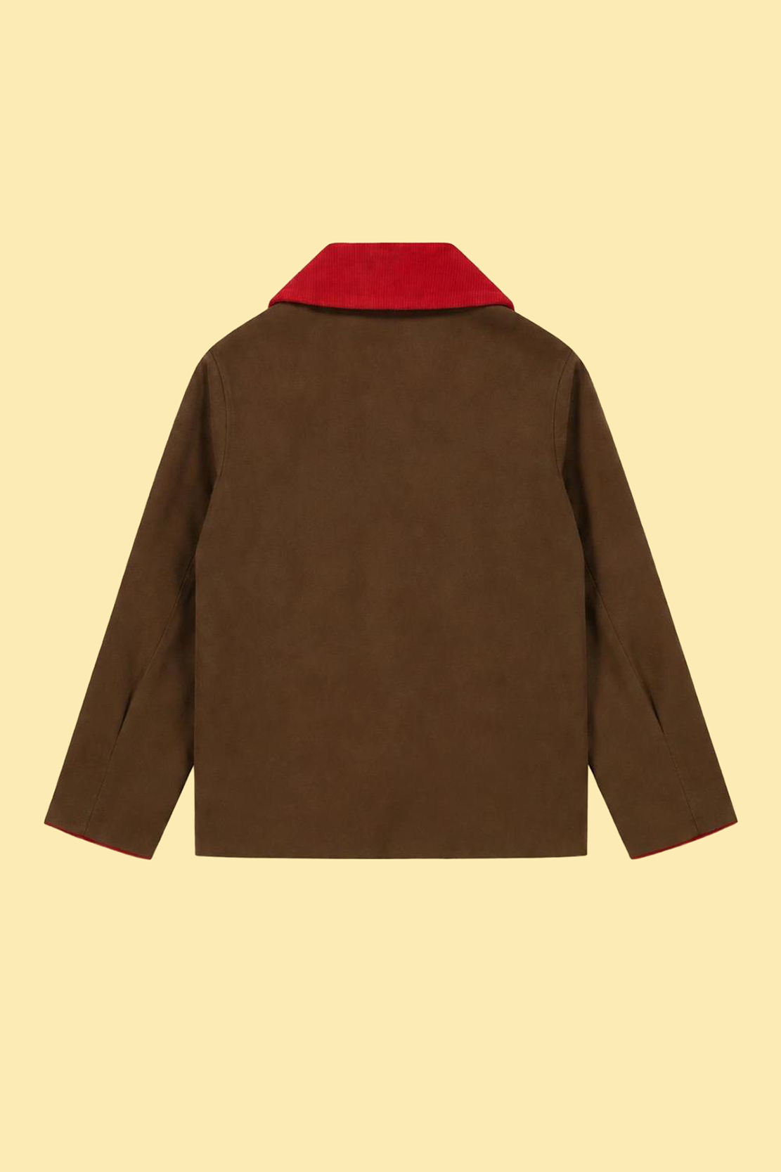 Contrast Collar Piped Cotton Jacket