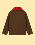 Contrast Collar Piped Cotton Jacket