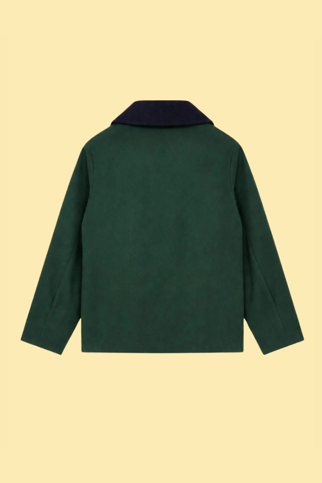 Contrast Collar Piped Cotton Jacket
