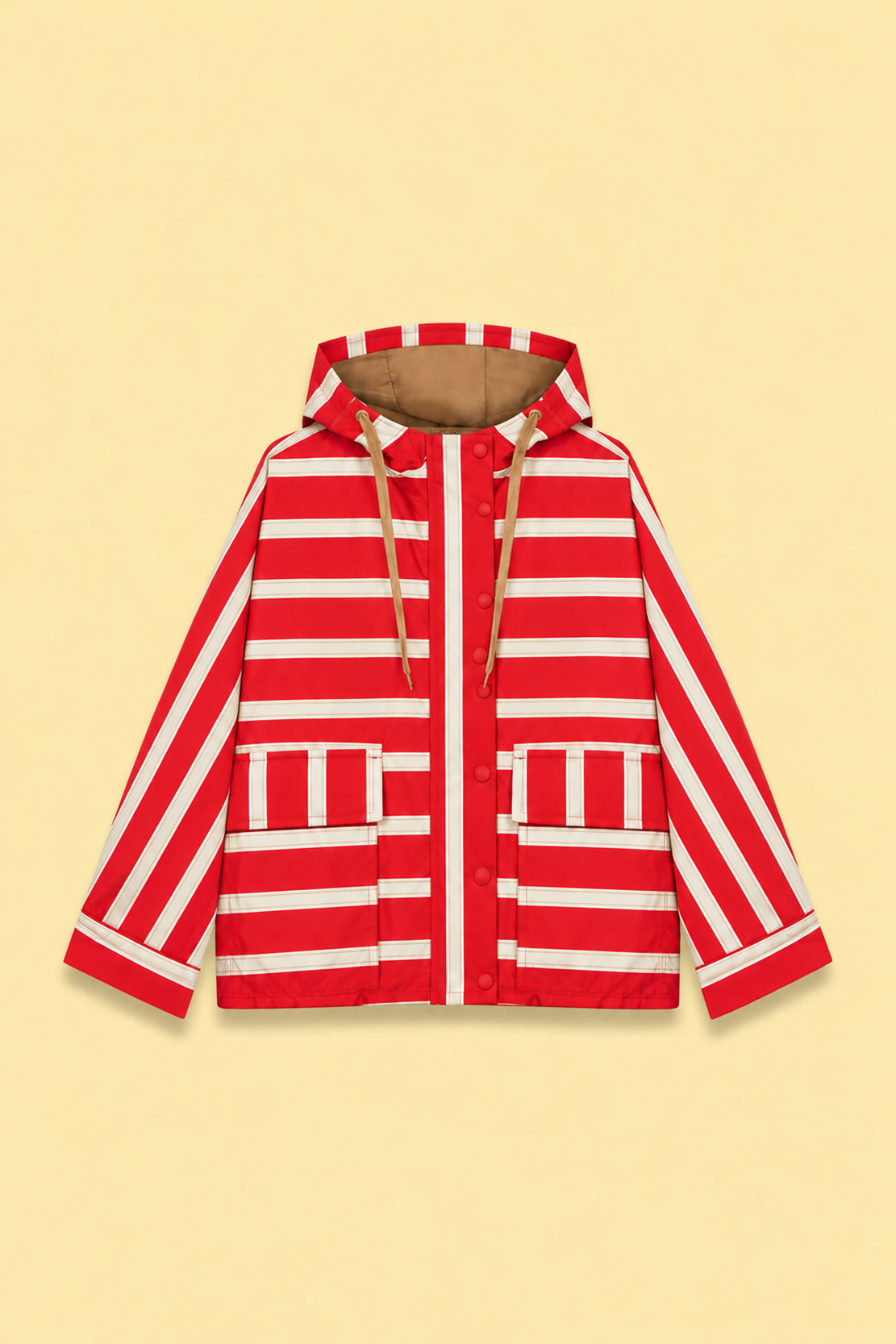 Hooded Rain Coat with Front Pockets