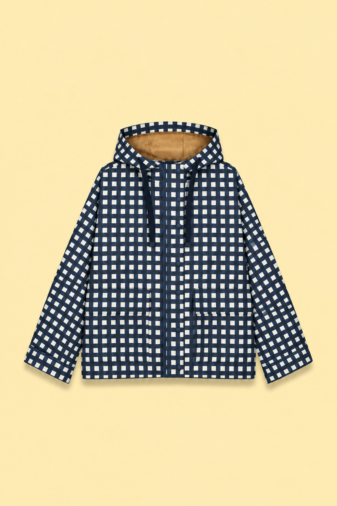 Hooded Rain Coat with Front Pockets