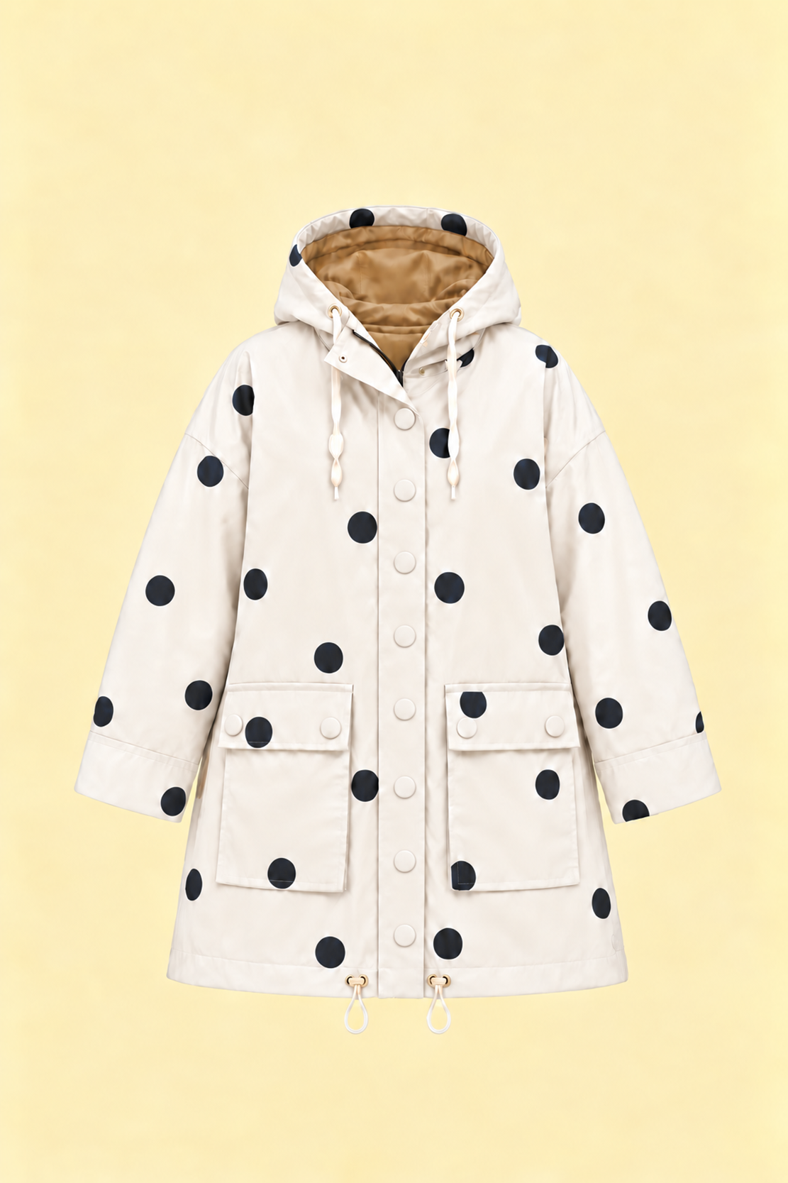 Striped Hooded Long Raincoat