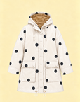 Striped Hooded Long Raincoat