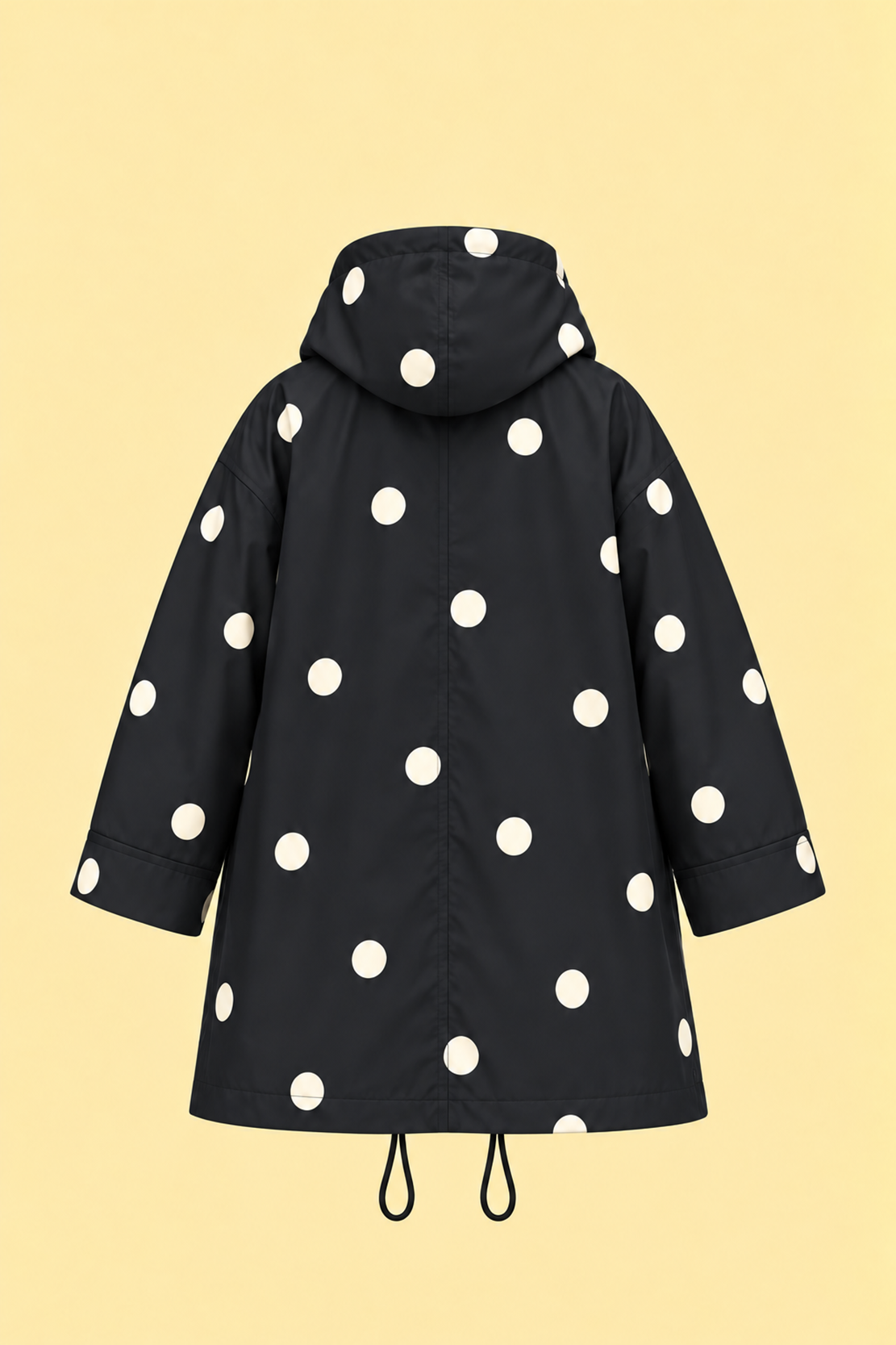 Polka Dot Hooded Long  Raincoat