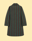 Striped Long Coat with Front Pocket