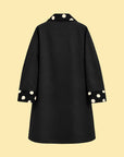 Polka Dot Collar Long Coat