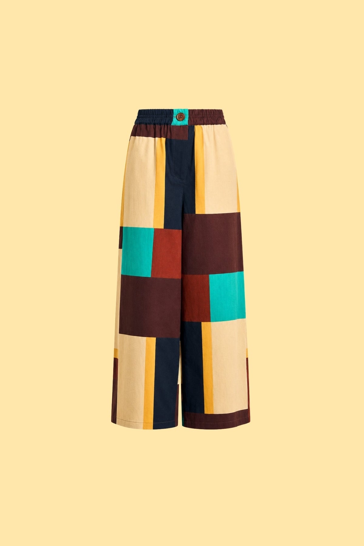 Elastic Waist Wide-Leg Pants