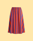Elastic Waist Midi Skirt