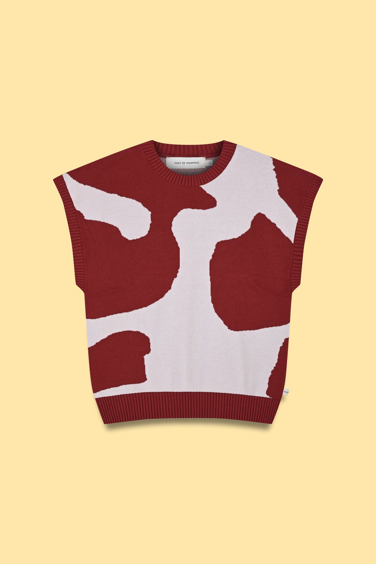 Printed Crew Neck Knit Vest