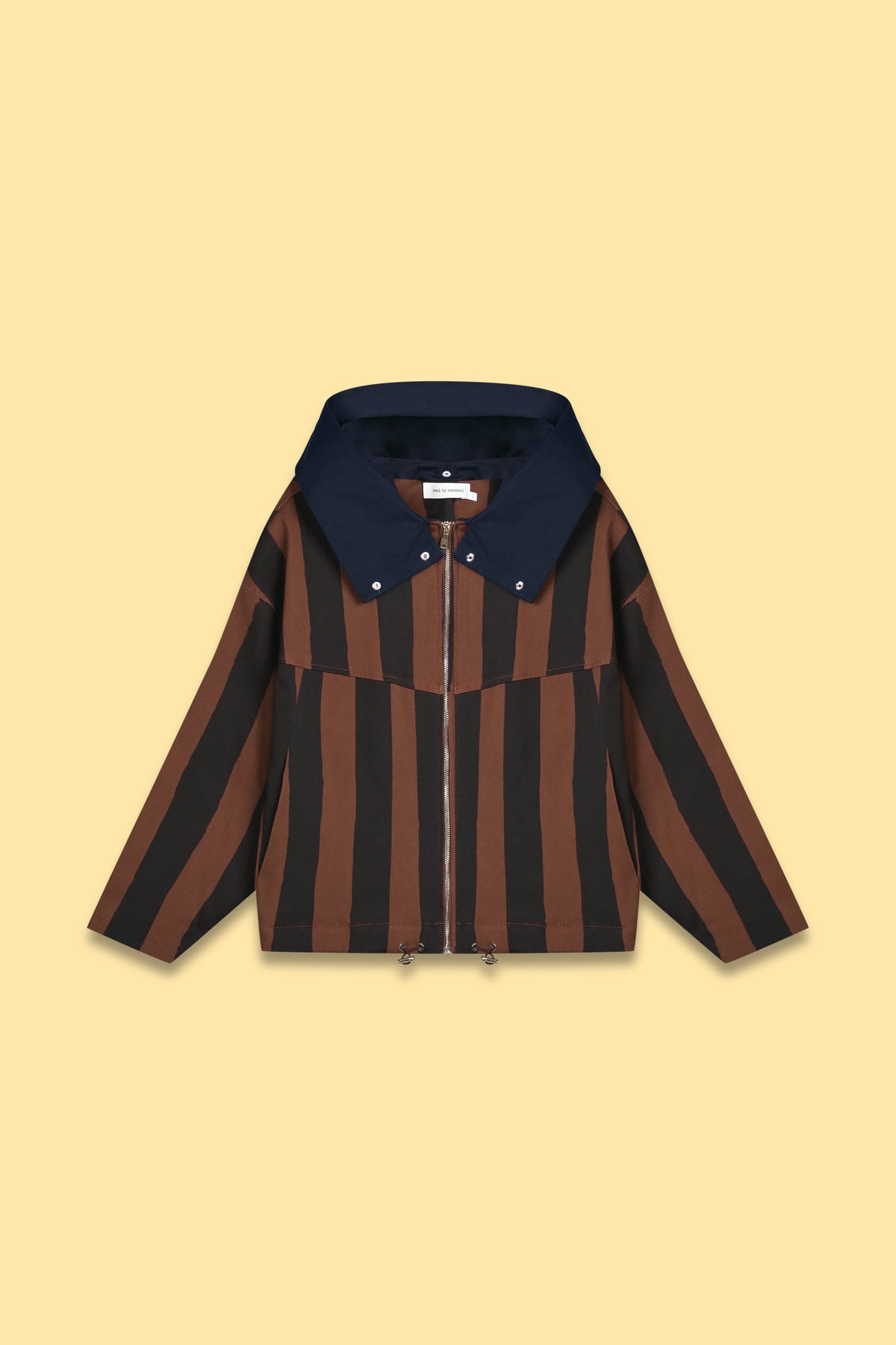 Cotton Hooded Jacket With Full Zipper