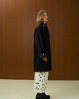 Polka Dot Collar Long Coat