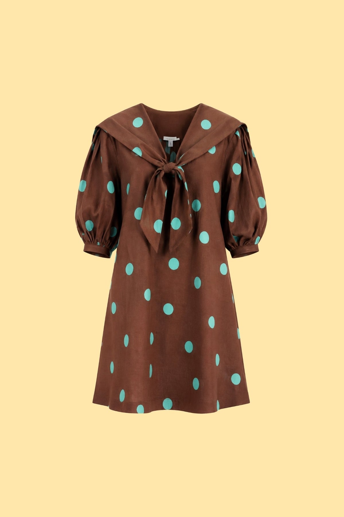 Puff Sleeve Dress With Tie Detail