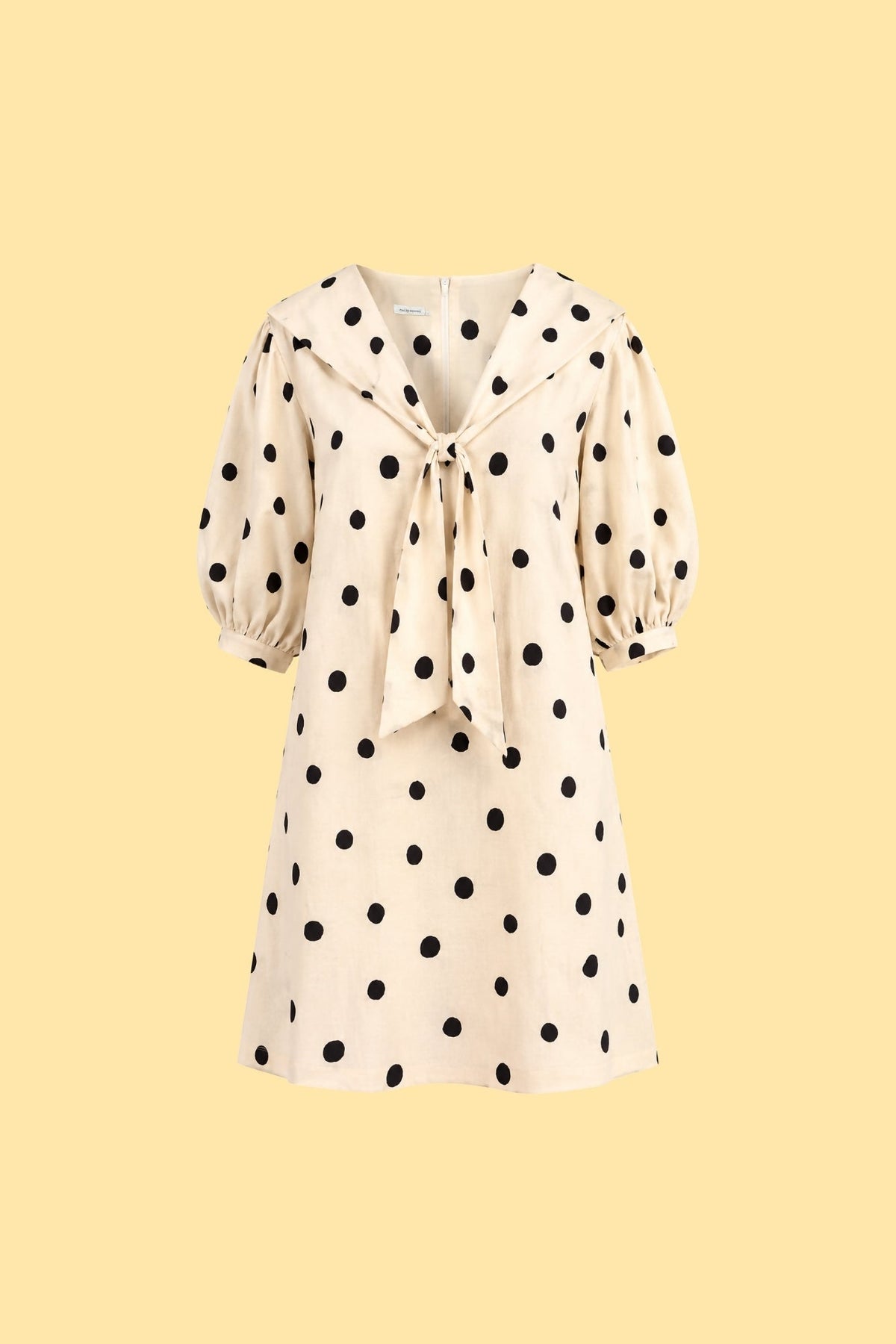 Puff Sleeve Dress With Tie Detail
