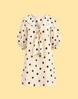Puff Sleeve Dress With Tie Detail