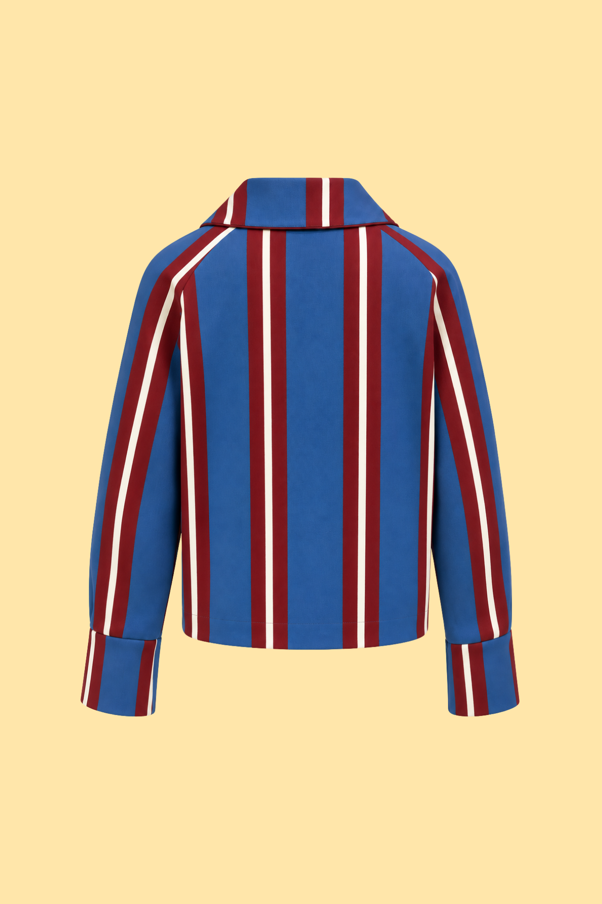 Striped Contrast Collar Jacket