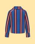 Striped Contrast Collar Jacket