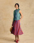 Elastic Waist Midi Skirt