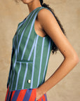 Sleeveless V-Neck Vest With Binding Detail