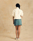 Button-Front Mini Skirt With Pocket Detail
