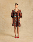 Puff Sleeve Dress With Tie Detail