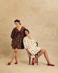 Puff Sleeve Dress With Tie Detail