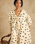 Puff Sleeve Dress With Tie Detail