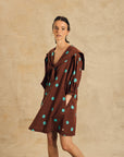 Puff Sleeve Dress With Tie Detail