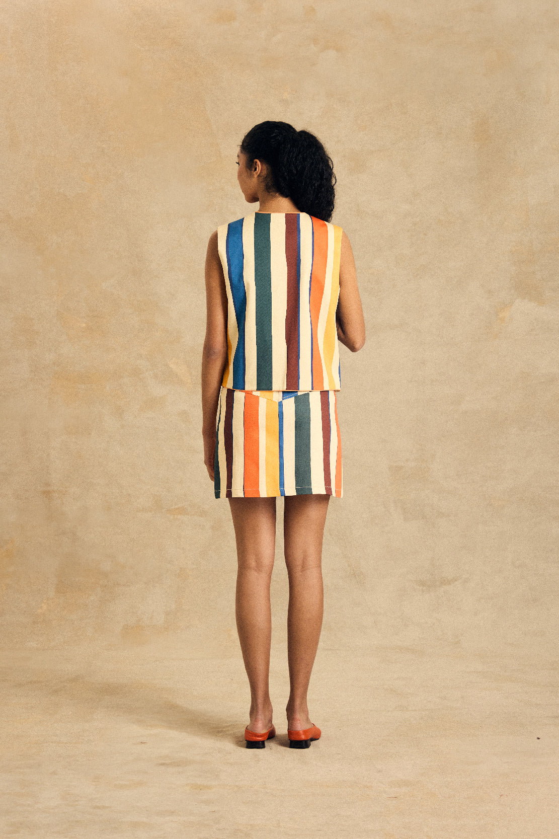 Button-Front Mini Skirt With Pocket Detail