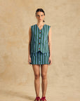 Button-Front Mini Skirt With Pocket Detail