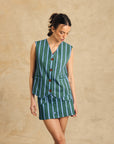 Sleeveless V-Neck Vest With Binding Detail