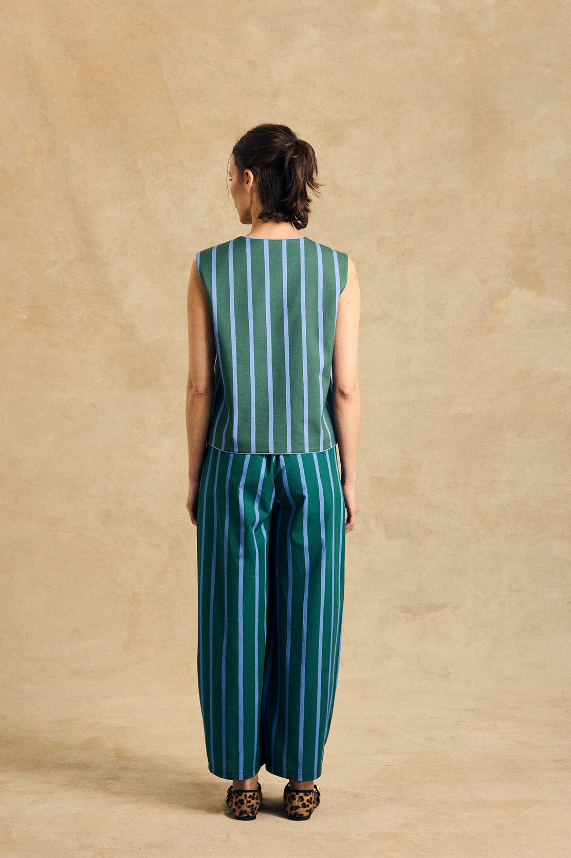 Elastic Waist Wide-Leg Pants