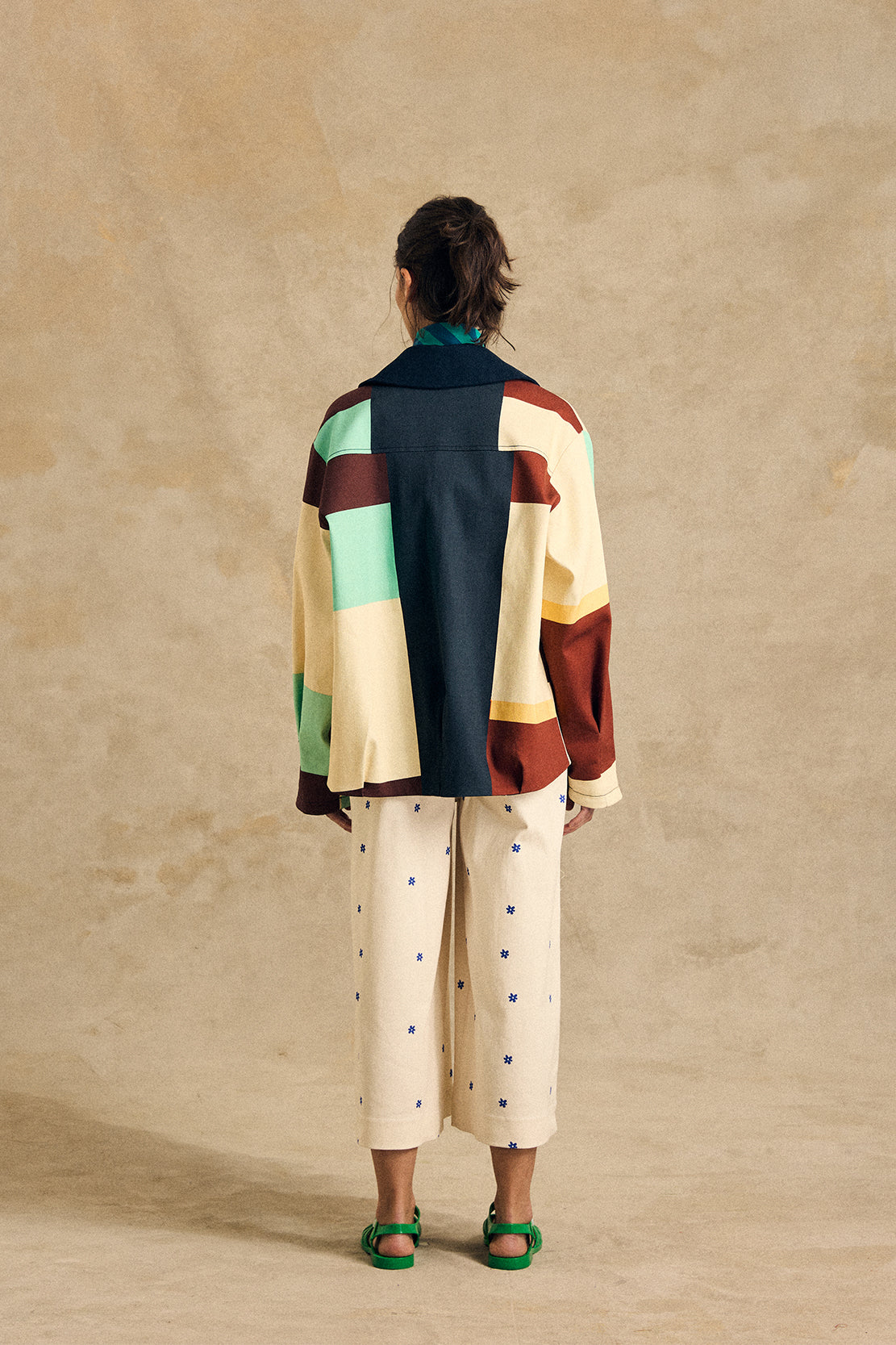 Colorblock Button-Up Jacket