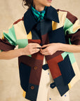 Colorblock Button-Up Jacket