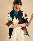 Colorblock Button-Up Jacket