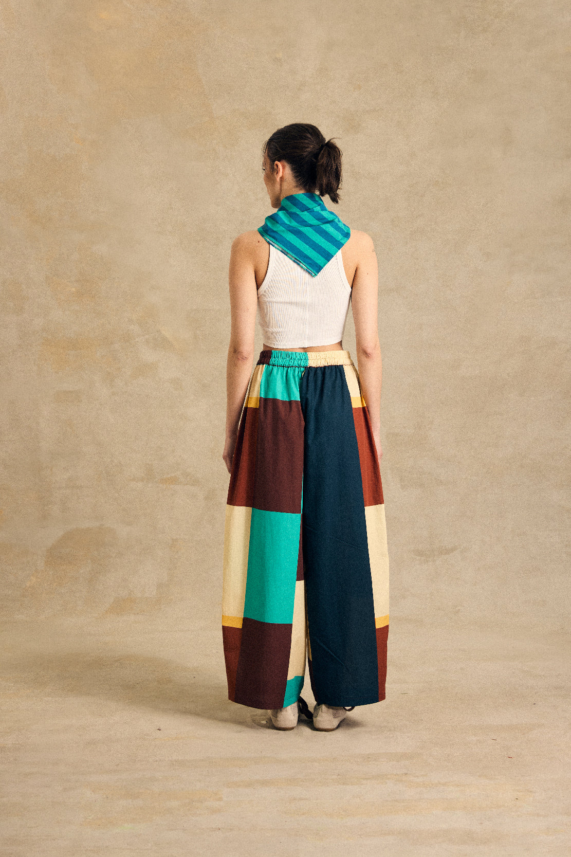 Elastic Waist Wide-Leg Pants