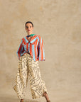 Wide-Leg Pants With Side Gathered Detail