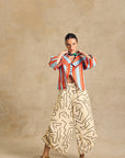 Wide-Leg Pants With Side Gathered Detail