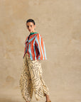 Wide-Leg Pants With Side Gathered Detail