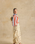 Wide-Leg Pants With Side Gathered Detail