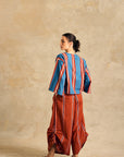 V Neck Blouse With Piping Detail
