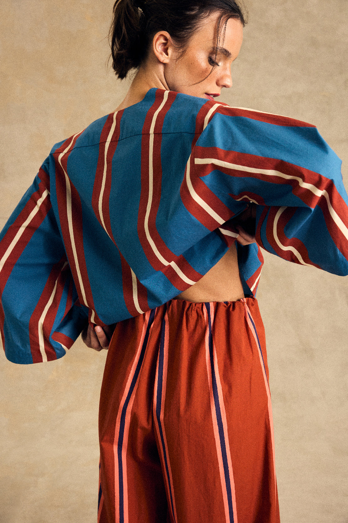 V Neck Blouse With Piping Detail