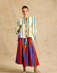Elastic Waist Midi Skirt
